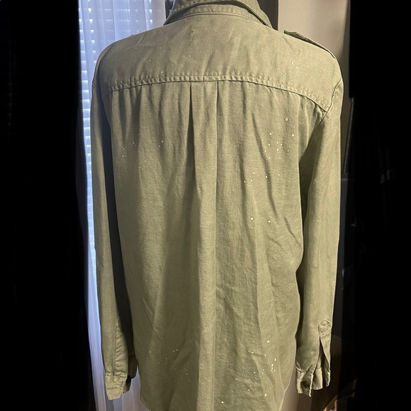 Zara Military Green Button Down Shirt- Size Large. - Picture 4 of 5